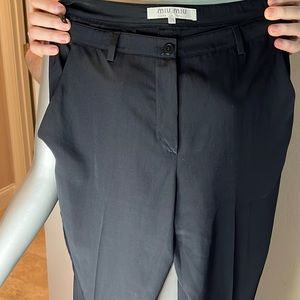 Black silk pants from Miu Miu